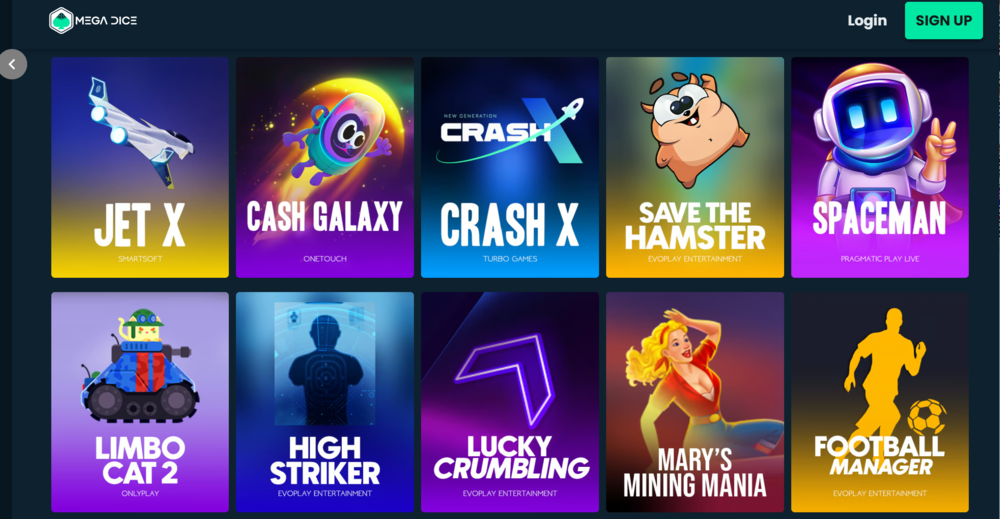 Mega Dice Crash Games