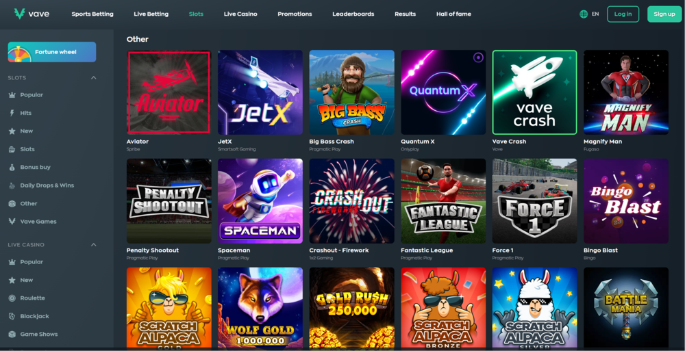 Vave Casino Crash Games